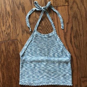 Aerie sweater halter crop top size medium